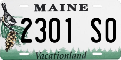 ME license plate 2301SO