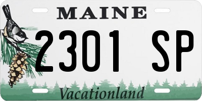 ME license plate 2301SP