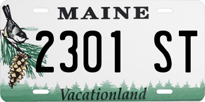 ME license plate 2301ST