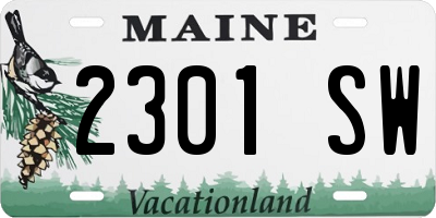ME license plate 2301SW