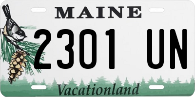 ME license plate 2301UN