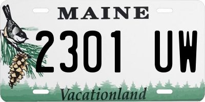 ME license plate 2301UW