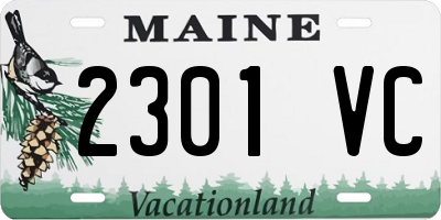 ME license plate 2301VC