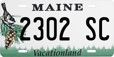 ME license plate 2302SC