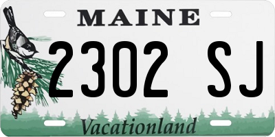 ME license plate 2302SJ