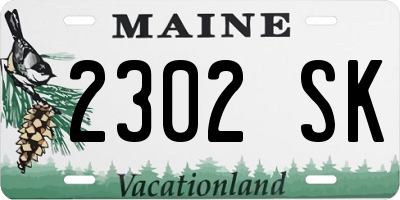 ME license plate 2302SK