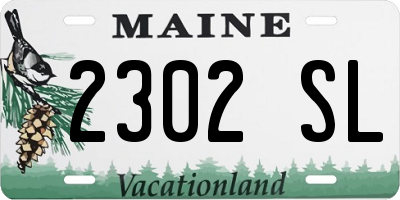 ME license plate 2302SL