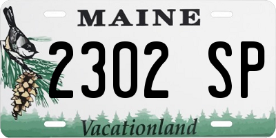 ME license plate 2302SP