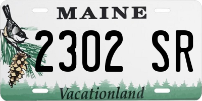 ME license plate 2302SR