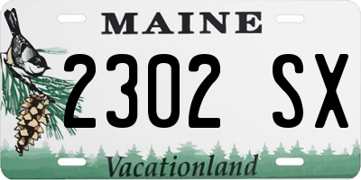 ME license plate 2302SX