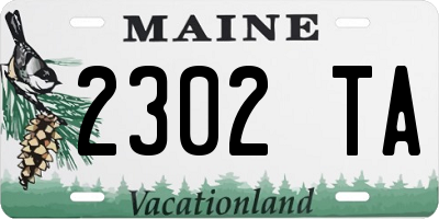 ME license plate 2302TA