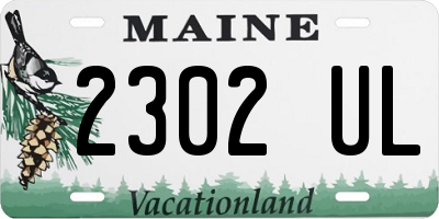 ME license plate 2302UL