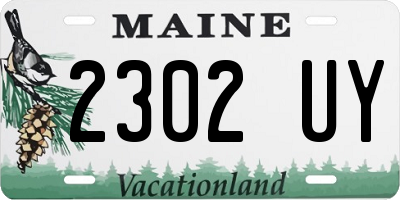 ME license plate 2302UY