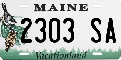 ME license plate 2303SA