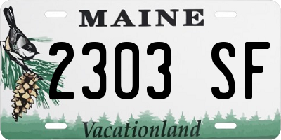 ME license plate 2303SF