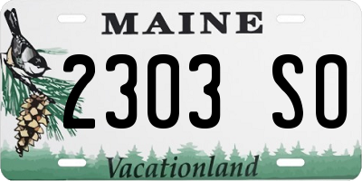 ME license plate 2303SO