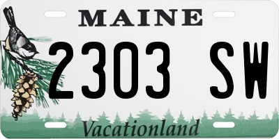 ME license plate 2303SW