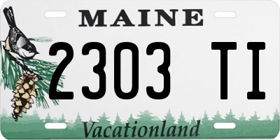 ME license plate 2303TI