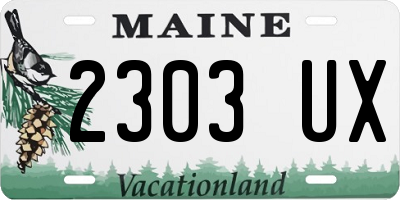 ME license plate 2303UX