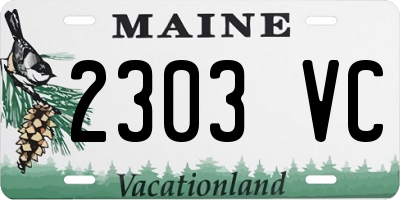 ME license plate 2303VC