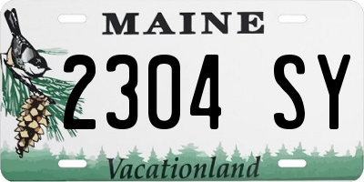 ME license plate 2304SY