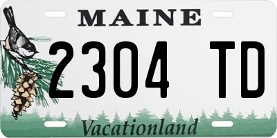 ME license plate 2304TD