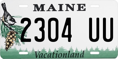 ME license plate 2304UU