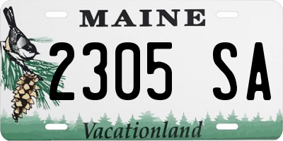 ME license plate 2305SA