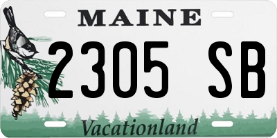 ME license plate 2305SB