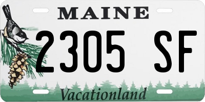 ME license plate 2305SF