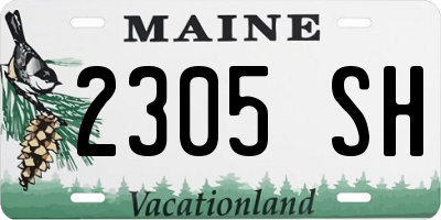 ME license plate 2305SH