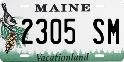 ME license plate 2305SM