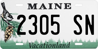ME license plate 2305SN