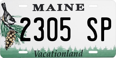 ME license plate 2305SP