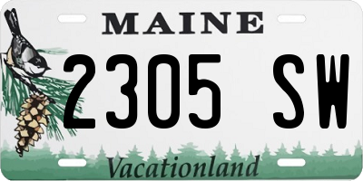ME license plate 2305SW