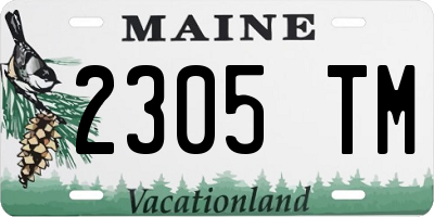 ME license plate 2305TM