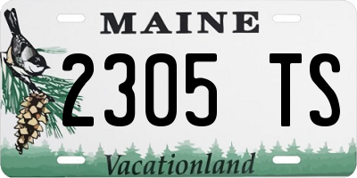 ME license plate 2305TS