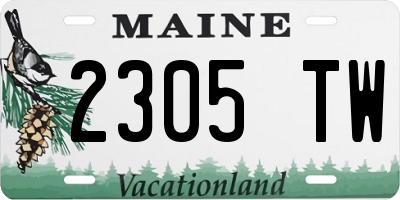 ME license plate 2305TW