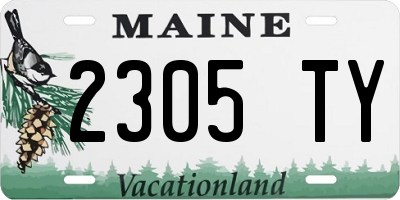 ME license plate 2305TY