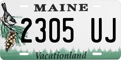 ME license plate 2305UJ