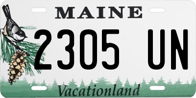 ME license plate 2305UN