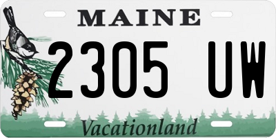 ME license plate 2305UW