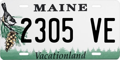 ME license plate 2305VE