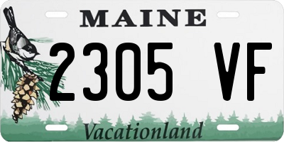 ME license plate 2305VF