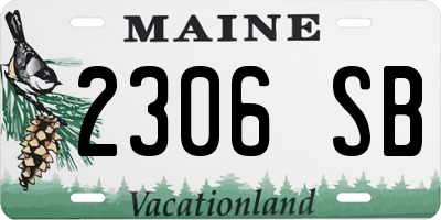 ME license plate 2306SB