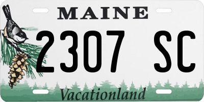 ME license plate 2307SC