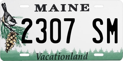 ME license plate 2307SM