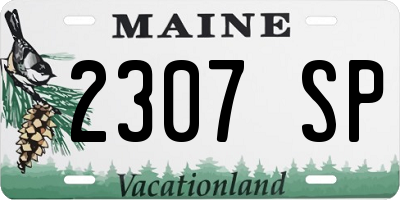 ME license plate 2307SP