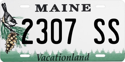 ME license plate 2307SS