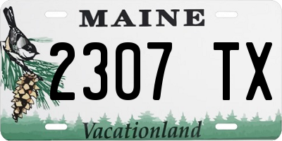 ME license plate 2307TX